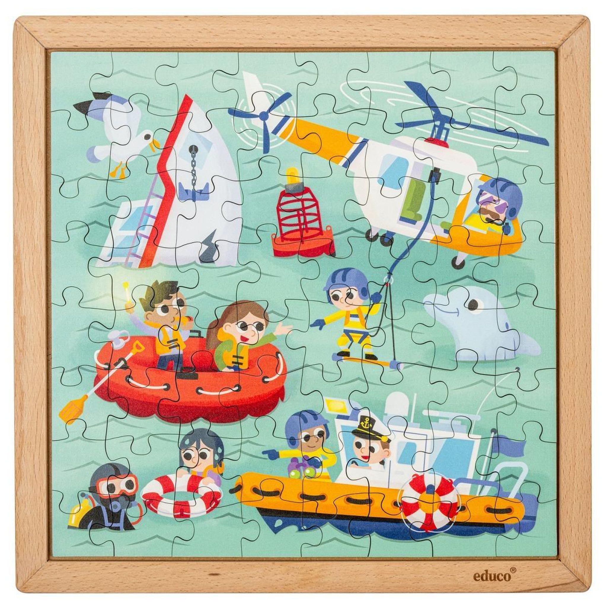 Voir la diapositive 2 : EDUCO Services d'urgence - garde côtière — 64 pièces de puzzle