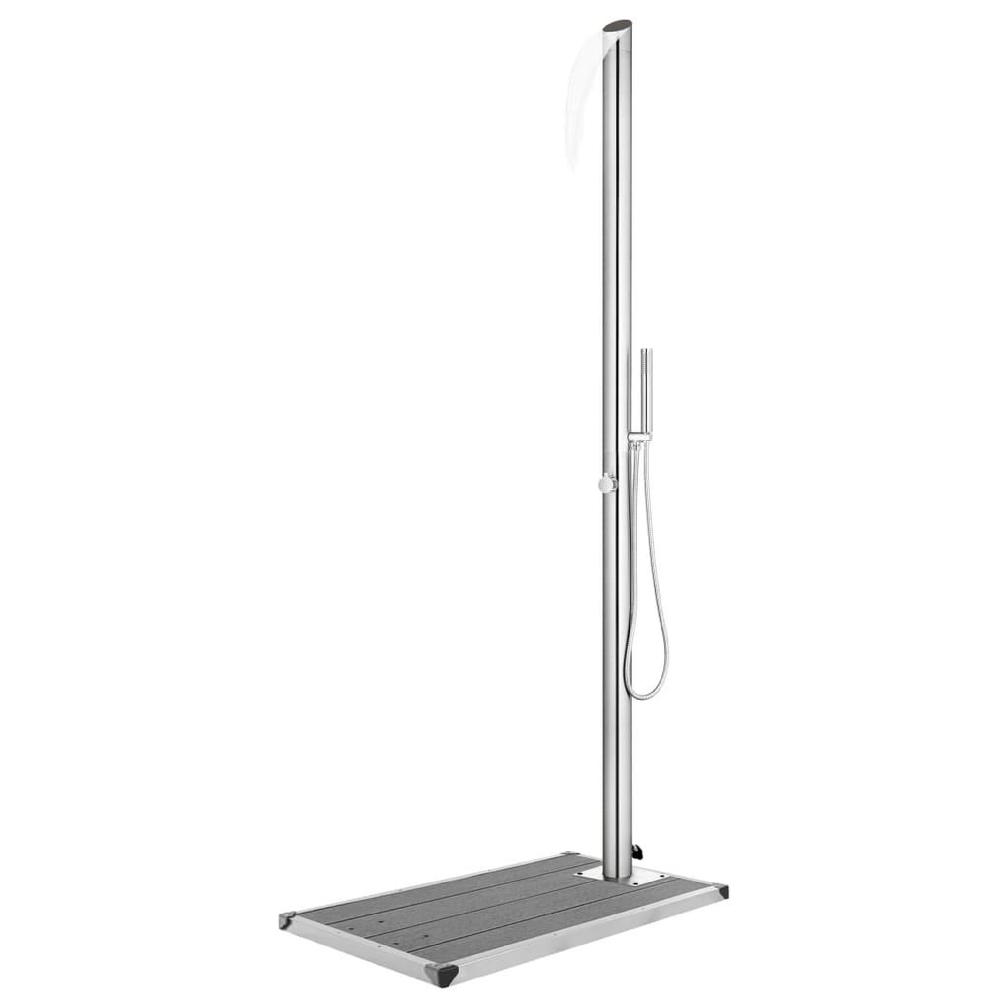 Voir la diapositive 1 : VIDAXL Douche de jardin avec base gris 225 cm Acier inoxydable