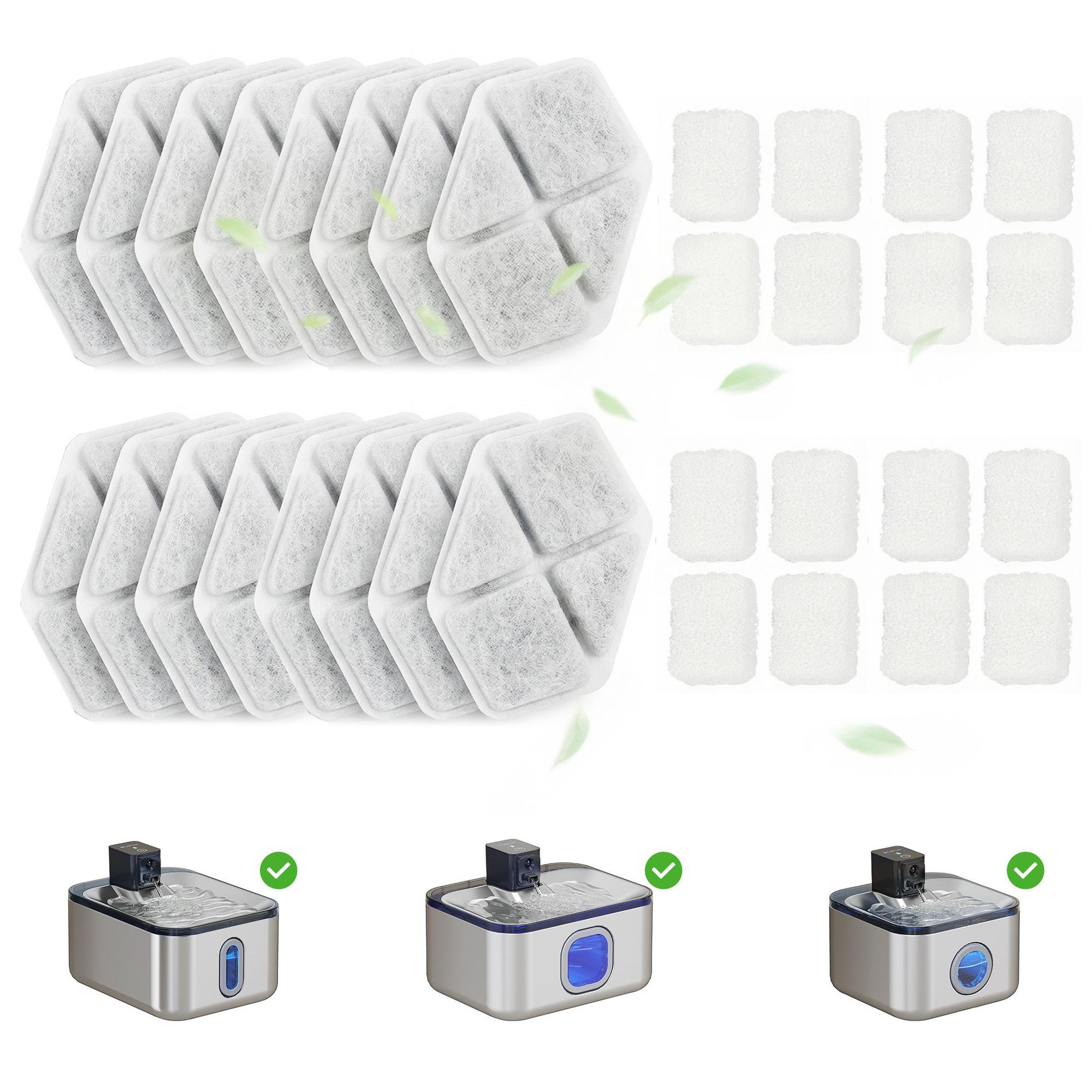 Voir la diapositive 1 : PAWHUT Filtre fontaine eau chat 16 pcs triple système de filtration blanc