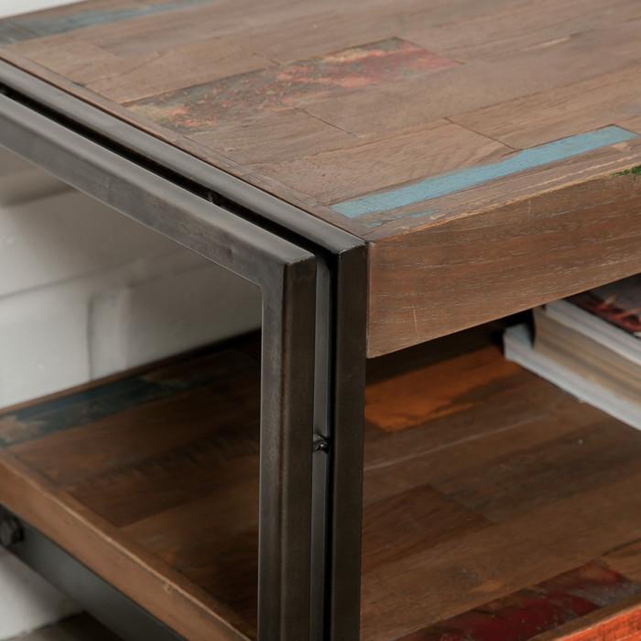 Voir la diapositive 3 : Paris Prix Meuble TV en Teck Industriel  Loft  200cm Marron
