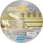Norton Lot De 10 Disques Abrasifs Norton, 150 Mm, Grains 180