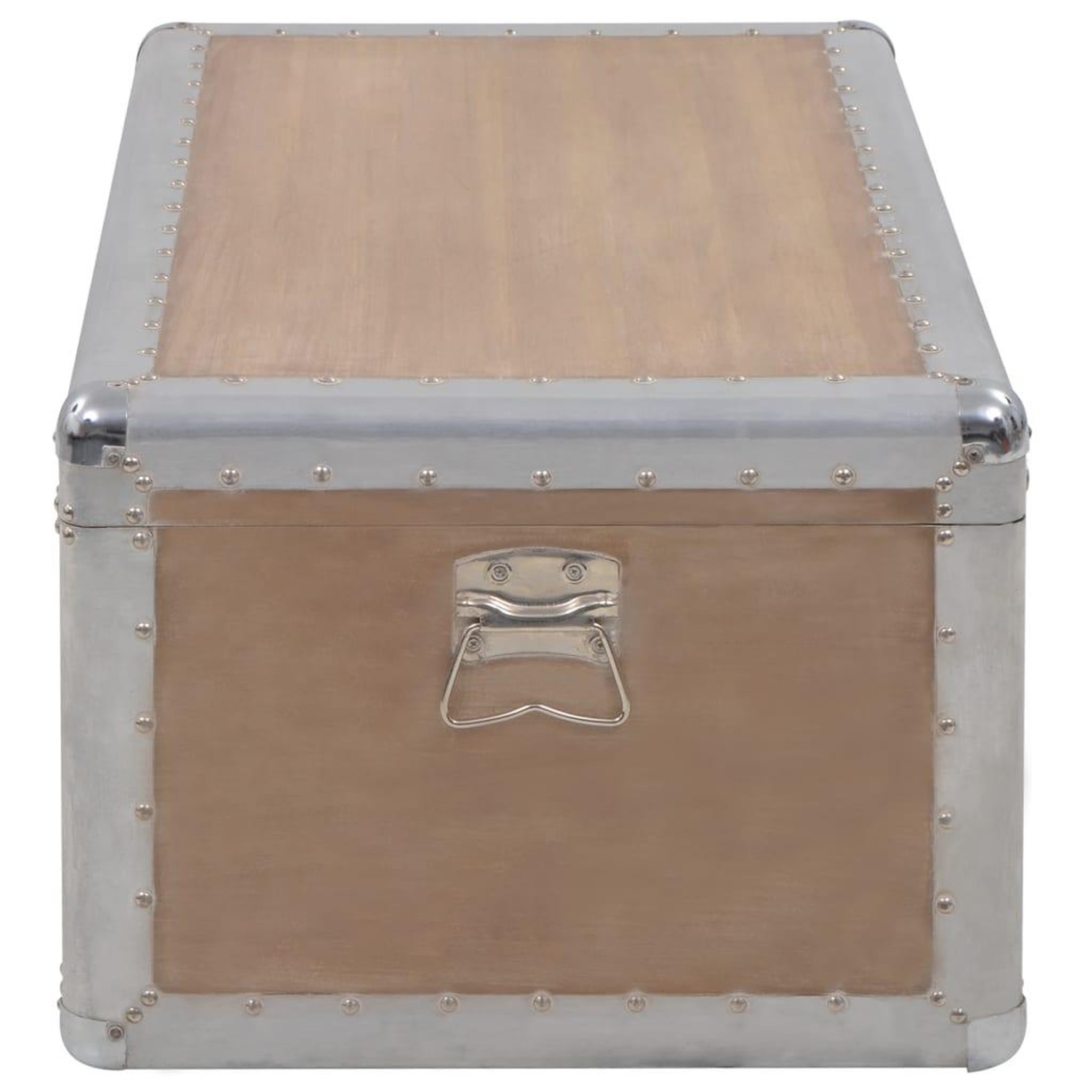 Voir la diapositive 4 : VIDAXL Boîte de rangement bois de sapin massif 91x52x40 cm marron