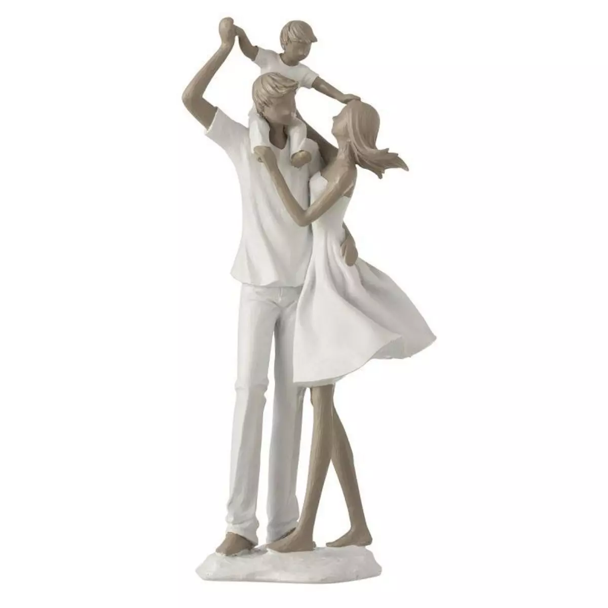 Paris Prix Statuette Déco  Couple & Enfant  39cm Blanc