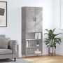 Voir la diapositive 1 : VIDAXL Buffet haut Gris beton 69,5x34x180 cm Bois d'ingenierie