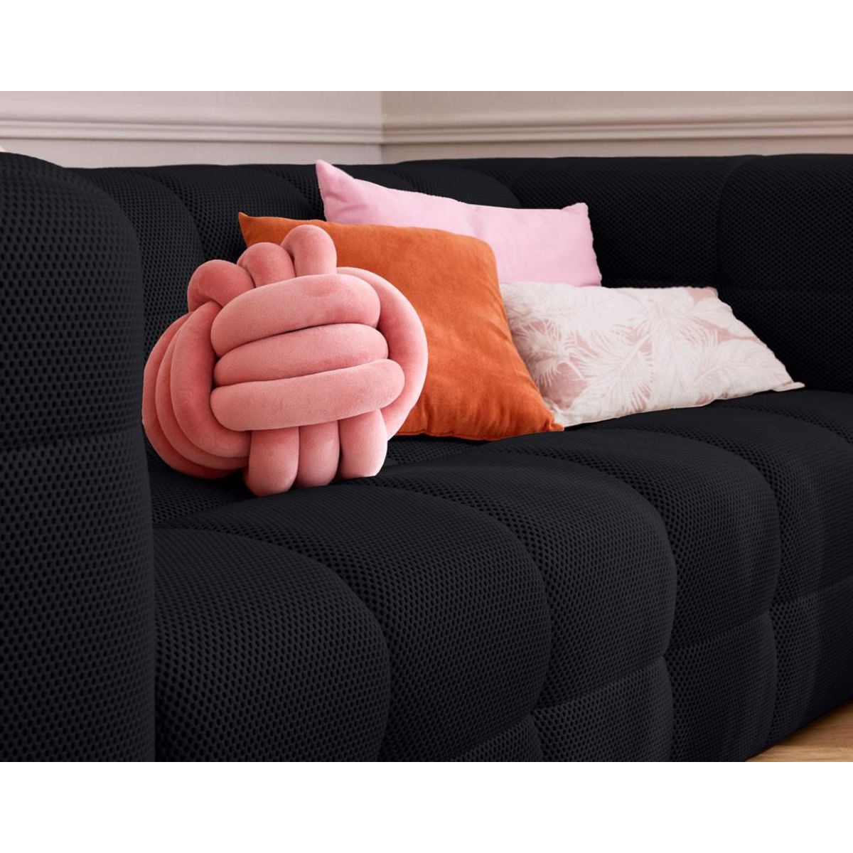 LISA DESIGN Suzano - canapé 3 places - en tissu mailles 3d