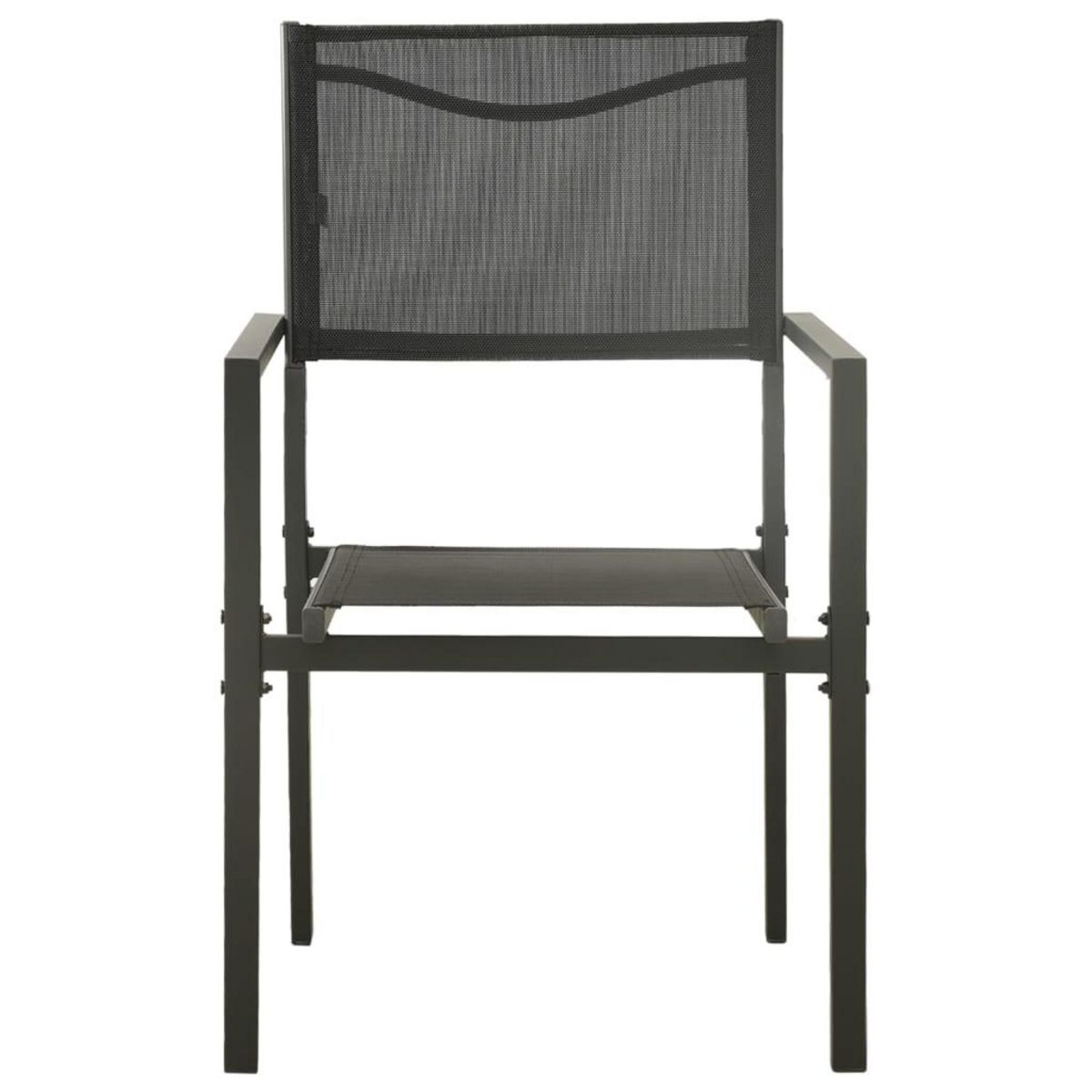 VIDAXL Chaises de jardin lot de 2 Textilene et acier Noir anthracite