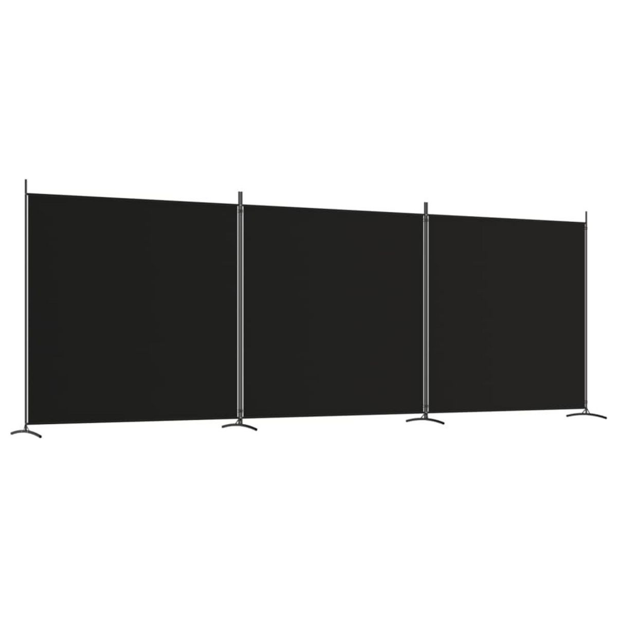 VIDAXL Cloison de separation 3 panneaux Noir 525x180 cm Tissu