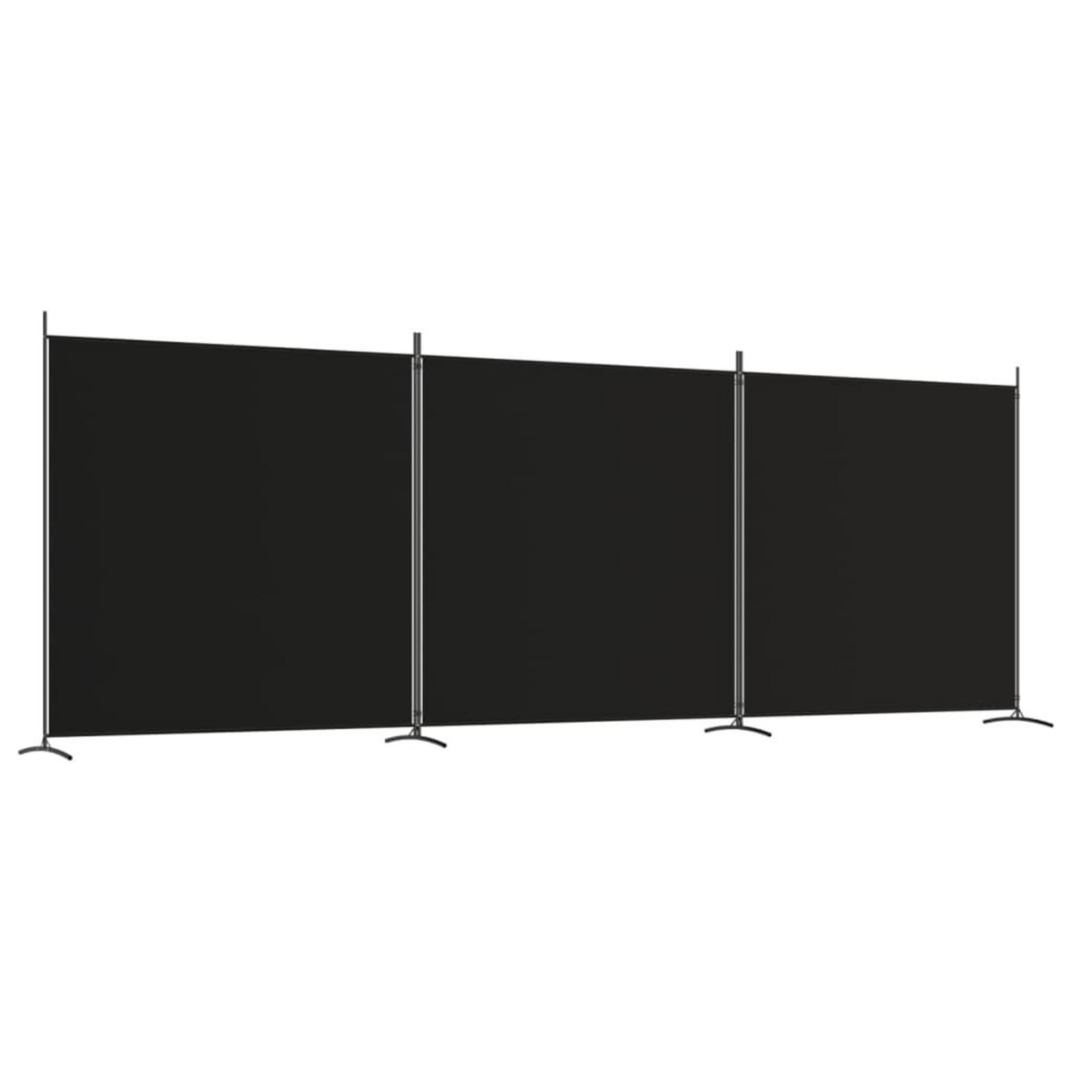 VIDAXL Cloison de separation 3 panneaux Noir 525x180 cm Tissu