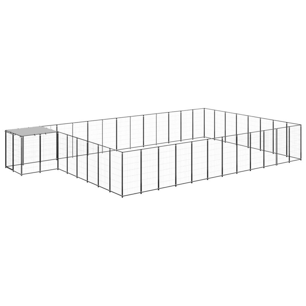 VIDAXL Chenil Noir 30,25 m^2 Acier