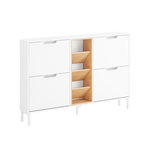 SOBUY SoBuy - Meuble À Chaussures à 4 tiroirs - Blanc - 126x47x85cm - Minimaliste - FSR183-NW
