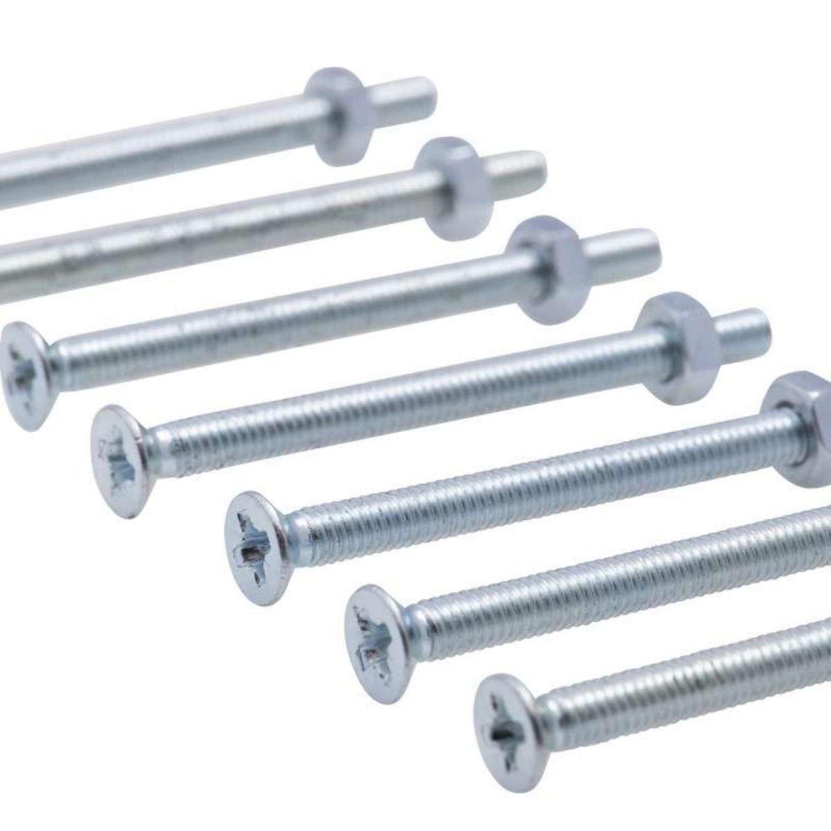  Vis à métaux zinguée tête fraisée PZ cruciforme Vissal Ø 6x40 mm  lot de 8 vis+écrou