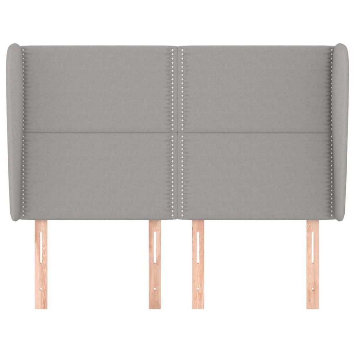 VIDAXL Tete de lit avec oreilles Gris clair 147x23x118/128 cm Tissu