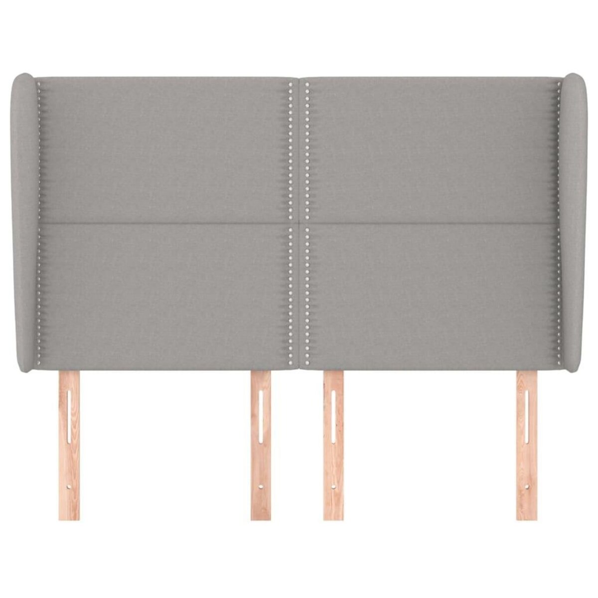 VIDAXL Tete de lit avec oreilles Gris clair 147x23x118/128 cm Tissu