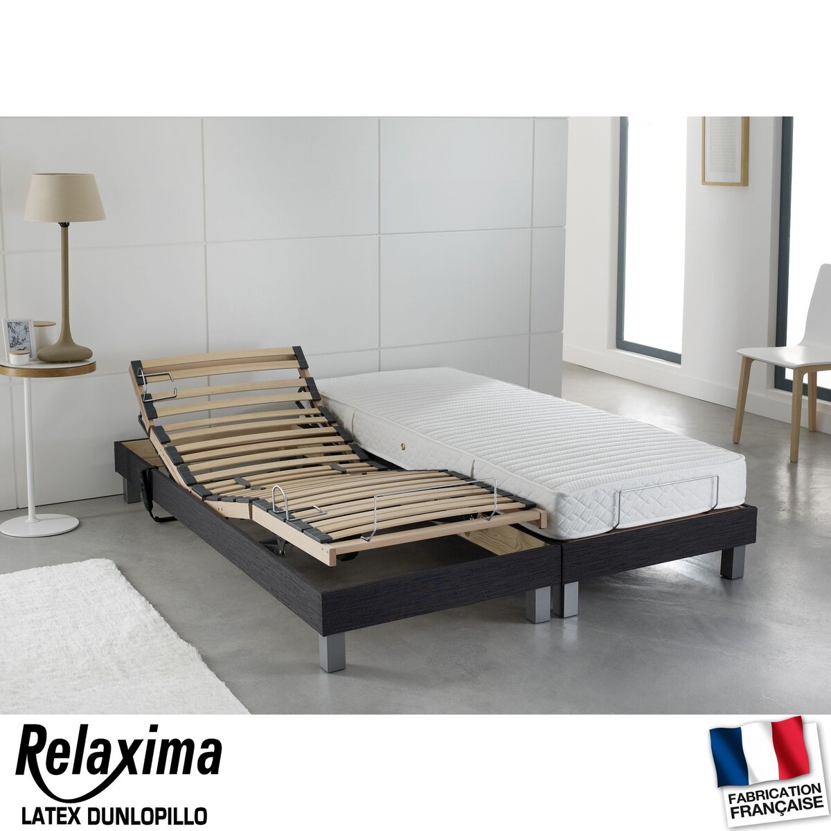 RELAXIMA Lit relaxation électrique TPR 100% Latex DUNLOPILLO 160x200 cm