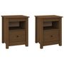 Voir la diapositive 2 : VIDAXL Tables de chevet 2pcs Marron miel 40x35x49cm Bois de pin massif