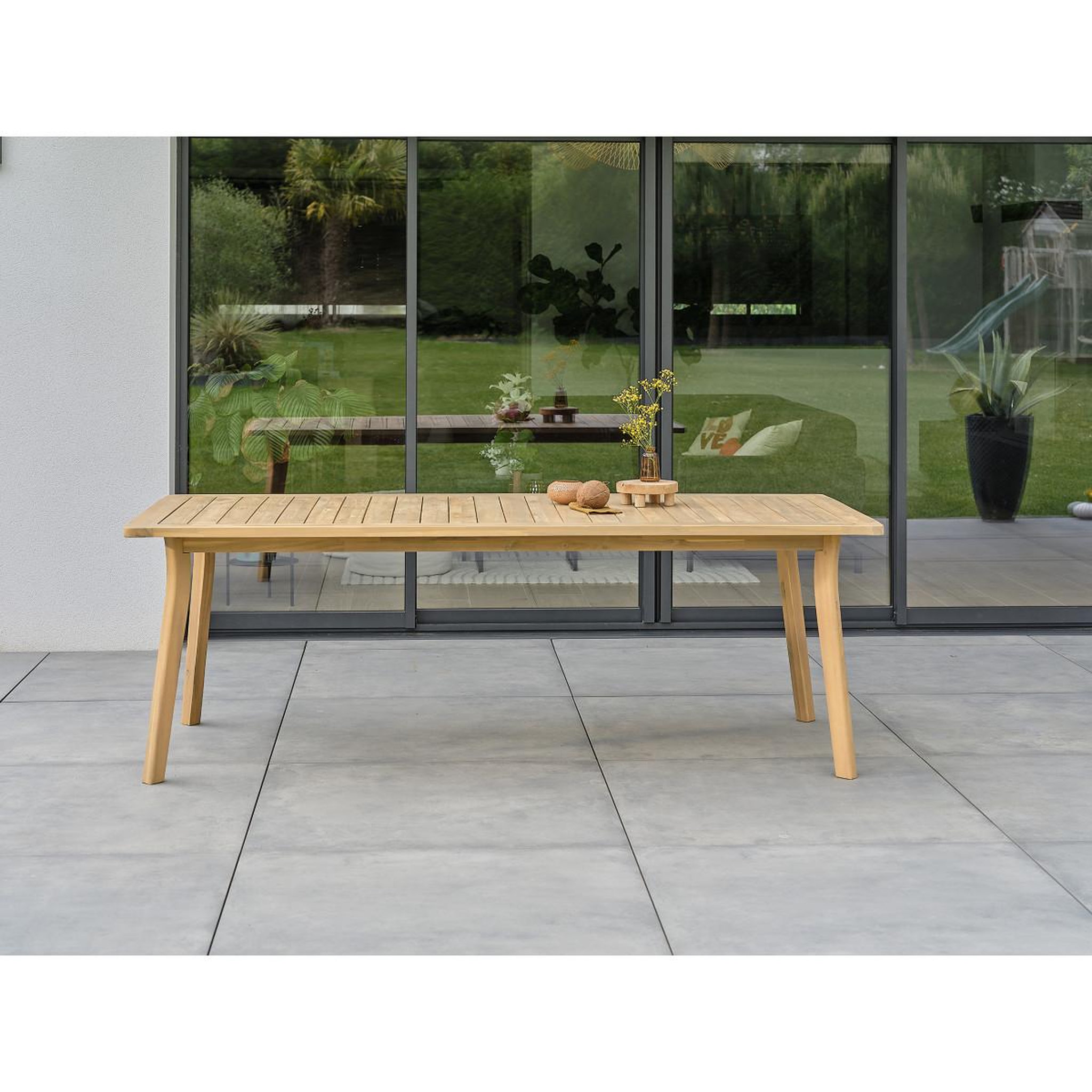 Voir la diapositive 6 : Paris Prix Table de jardin en bois  liso  220cm marron