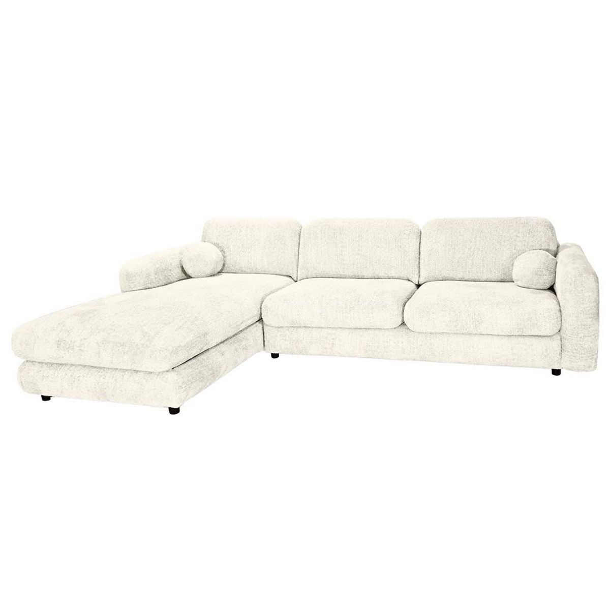 LISA DESIGN Rachel - canapé d'angle gauche 4 places en tissu bouclette