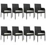 Voir la diapositive 4 : VIDAXL Ensemble a manger jardin 9pcs et coussins noir resine tressee