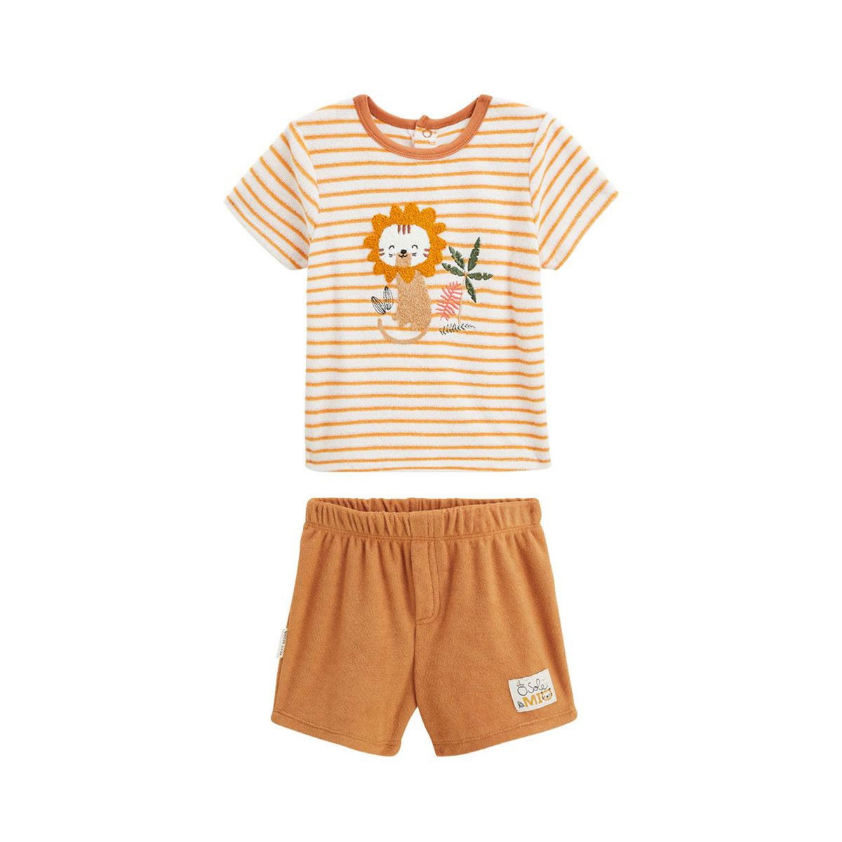Petit Béguin Ensemble enfant t-shirt et short en éponge Mio