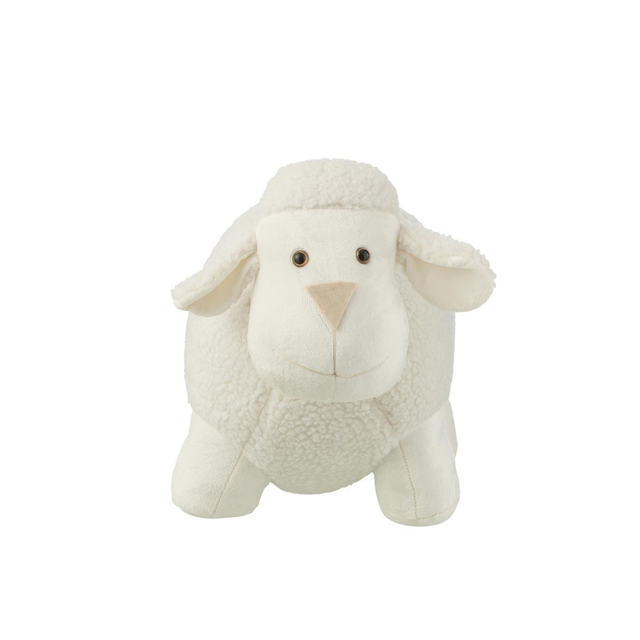 Voir la diapositive 2 : J-LINE Cale-porte déco  mouton  43cm blanc