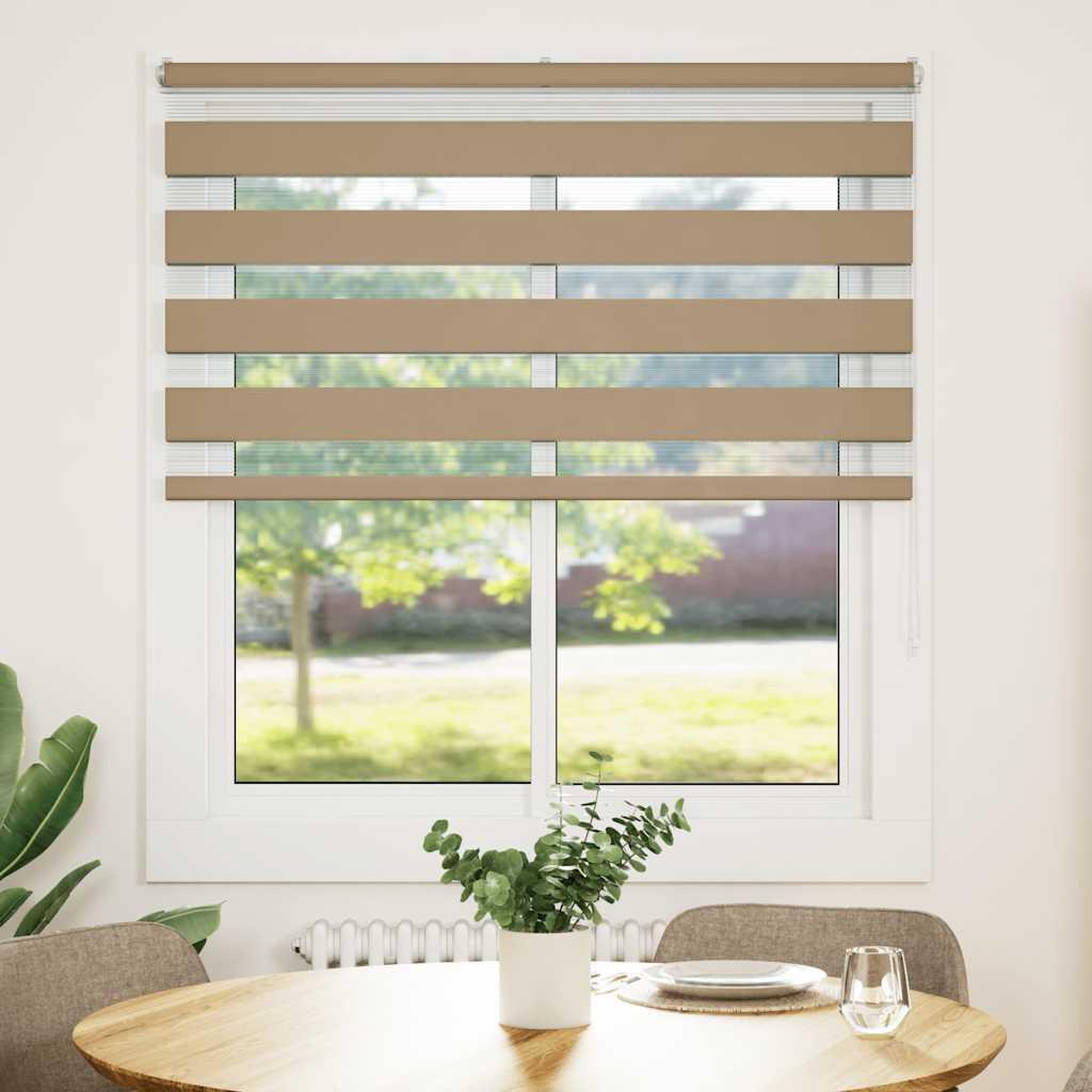 Voir la diapositive 2 : VIDAXL Store zebre marron sable largeur du tissu 115,9 cm polyester