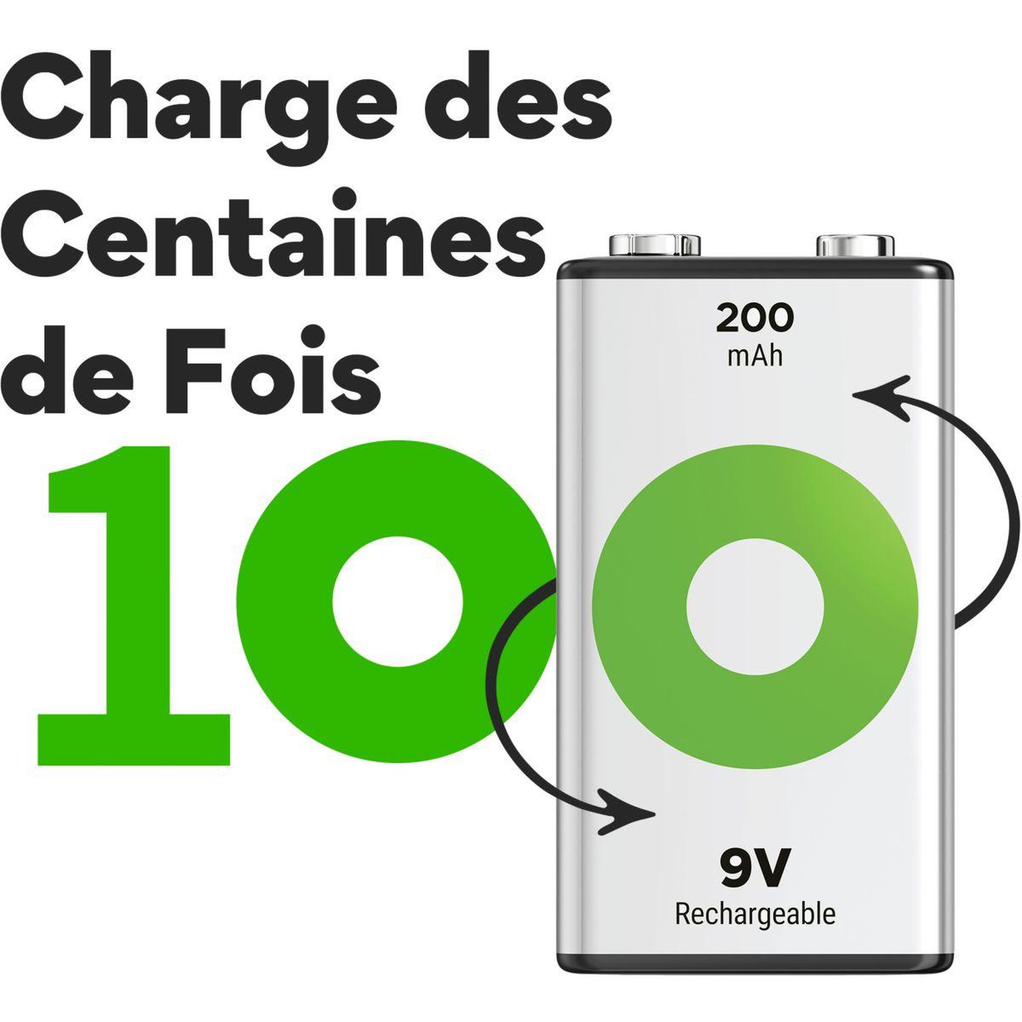 Voir la diapositive 5 : GP BATTERIES Pile rechargeable 9v recycko 1 pile 200mah