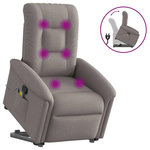 VIDAXL Fauteuil inclinable de massage Taupe Tissu