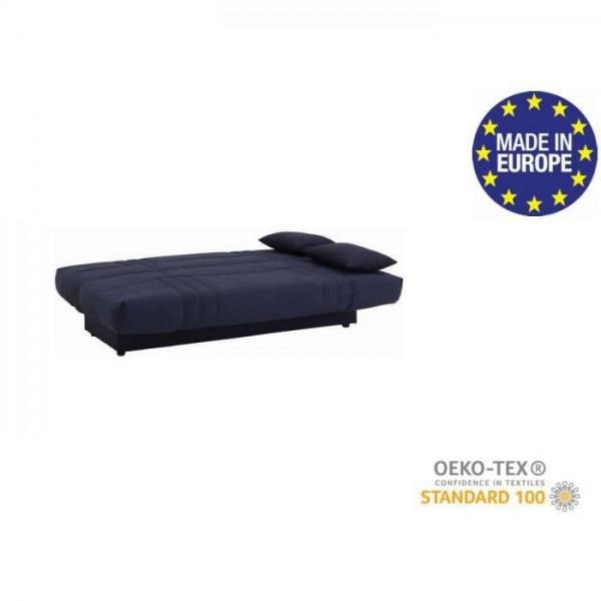 MARKET24 Banquette clic clac 3 places - Tissu bleu foncé - Style Contemporain - L 190 x P 92 cm - DREAM