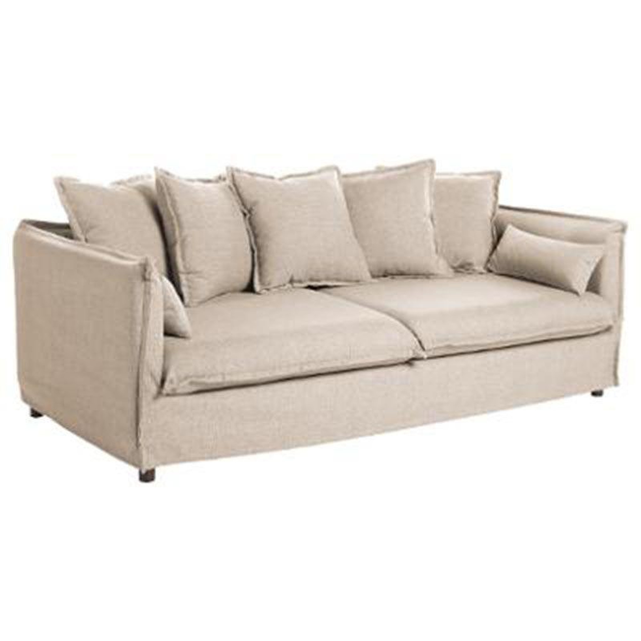 Voir la diapositive 1 :  Canapé Lin 3 Places  Odilon  210cm Beige