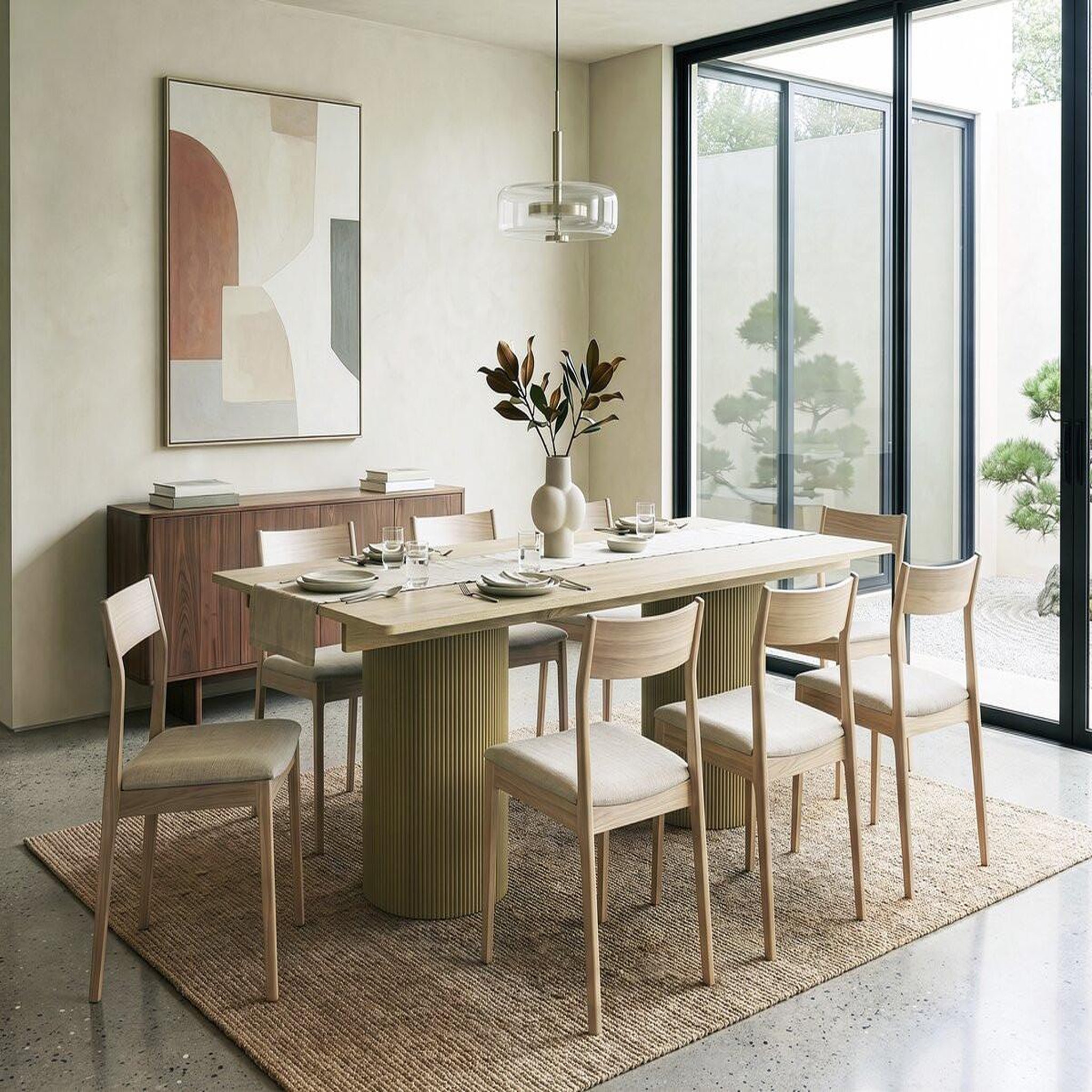Voir la diapositive 2 : Habitat et Jardin Table à manger ovale en bois  Zénith  - 180 cm - 8 places - Beige
