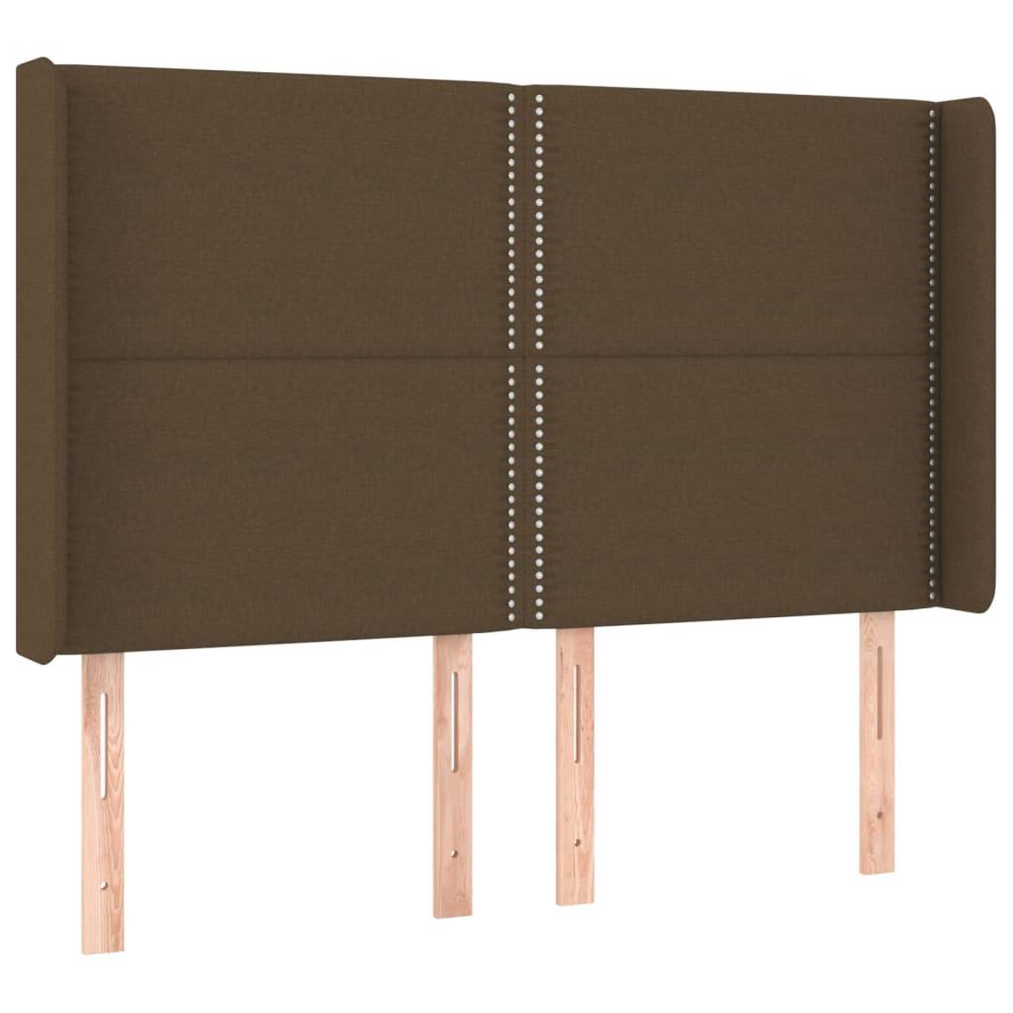 Voir la diapositive 2 : VIDAXL Tete de lit avec oreilles Marron fonce 147x16x118/128 cm Tissu