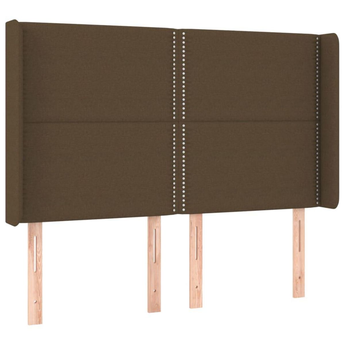 VIDAXL Tete de lit avec oreilles Marron fonce 147x16x118/128 cm Tissu