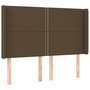 Voir la diapositive 2 : VIDAXL Tete de lit avec oreilles Marron fonce 147x16x118/128 cm Tissu