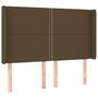 Voir la diapositive 2 : VIDAXL Tete de lit avec oreilles Marron fonce 147x16x118/128 cm Tissu