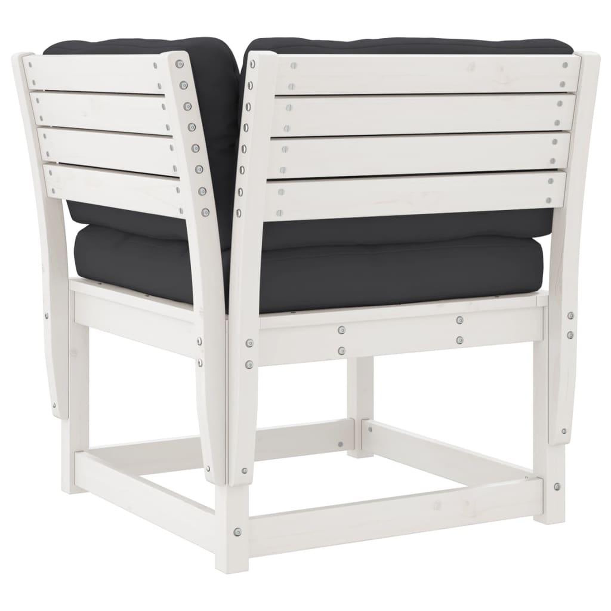 Voir la diapositive 4 : VIDAXL Salon de jardin 4 pcs avec coussins blanc bois de pin massif
