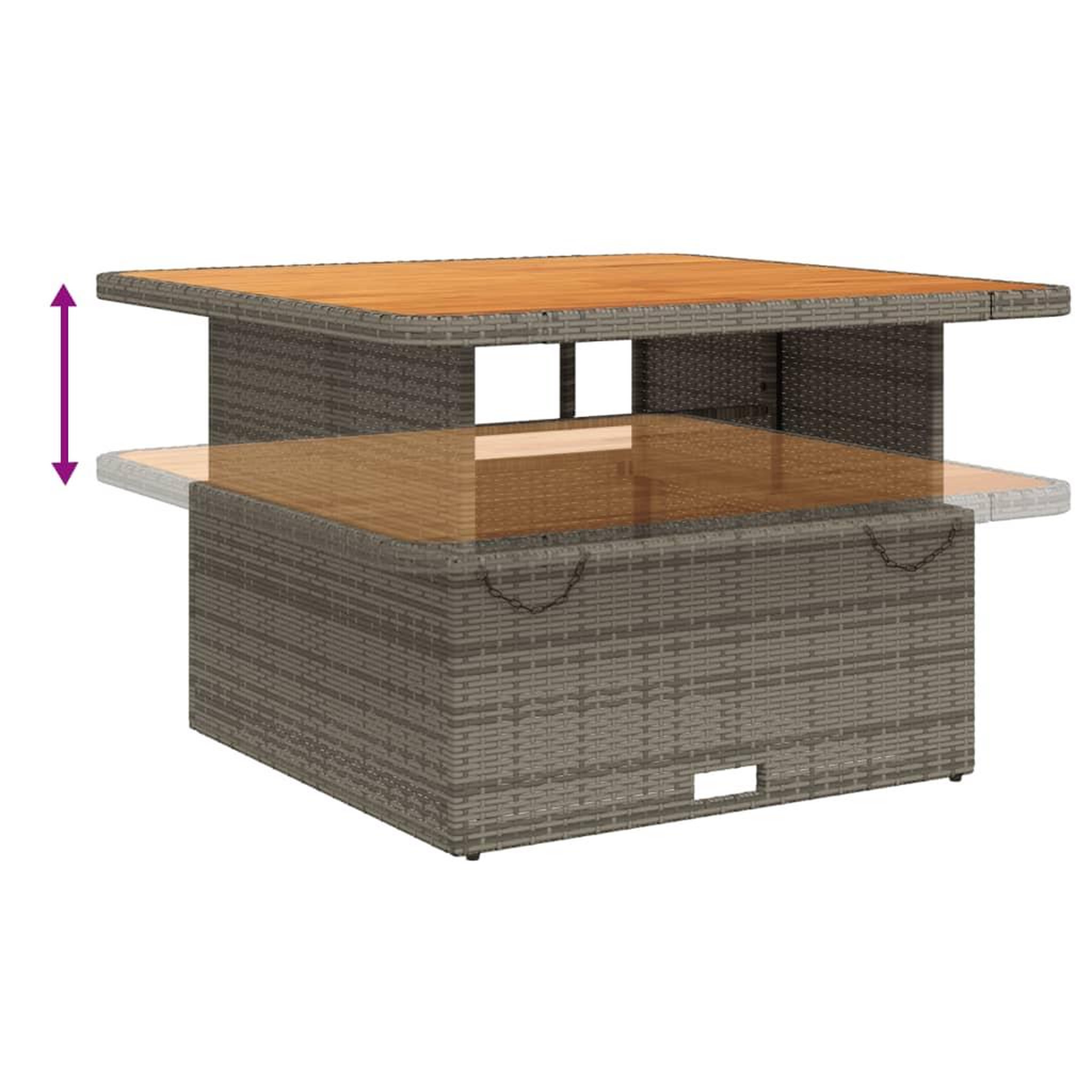 Voir la diapositive 5 : VIDAXL Ensemble a manger de jardin 5 pcs coussins gris resine tressee