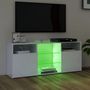 Voir la diapositive 4 : VIDAXL Meuble TV avec lumieres LED blanc brillant 120x30x50 cm