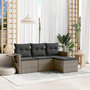 Voir la diapositive 1 : VIDAXL Salon de jardin 4 pcs avec coussins gris resine tressee