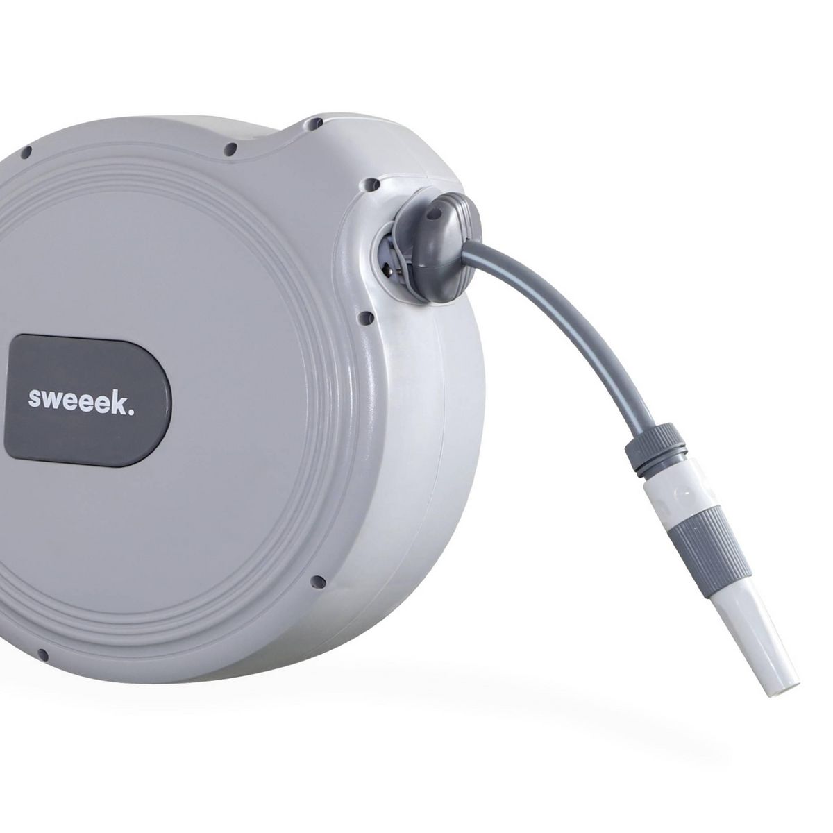 SWEEEK Dévidoir mural automatique 20m. enrouleur avec tuyau d'arrosage. raccord et lance fournis