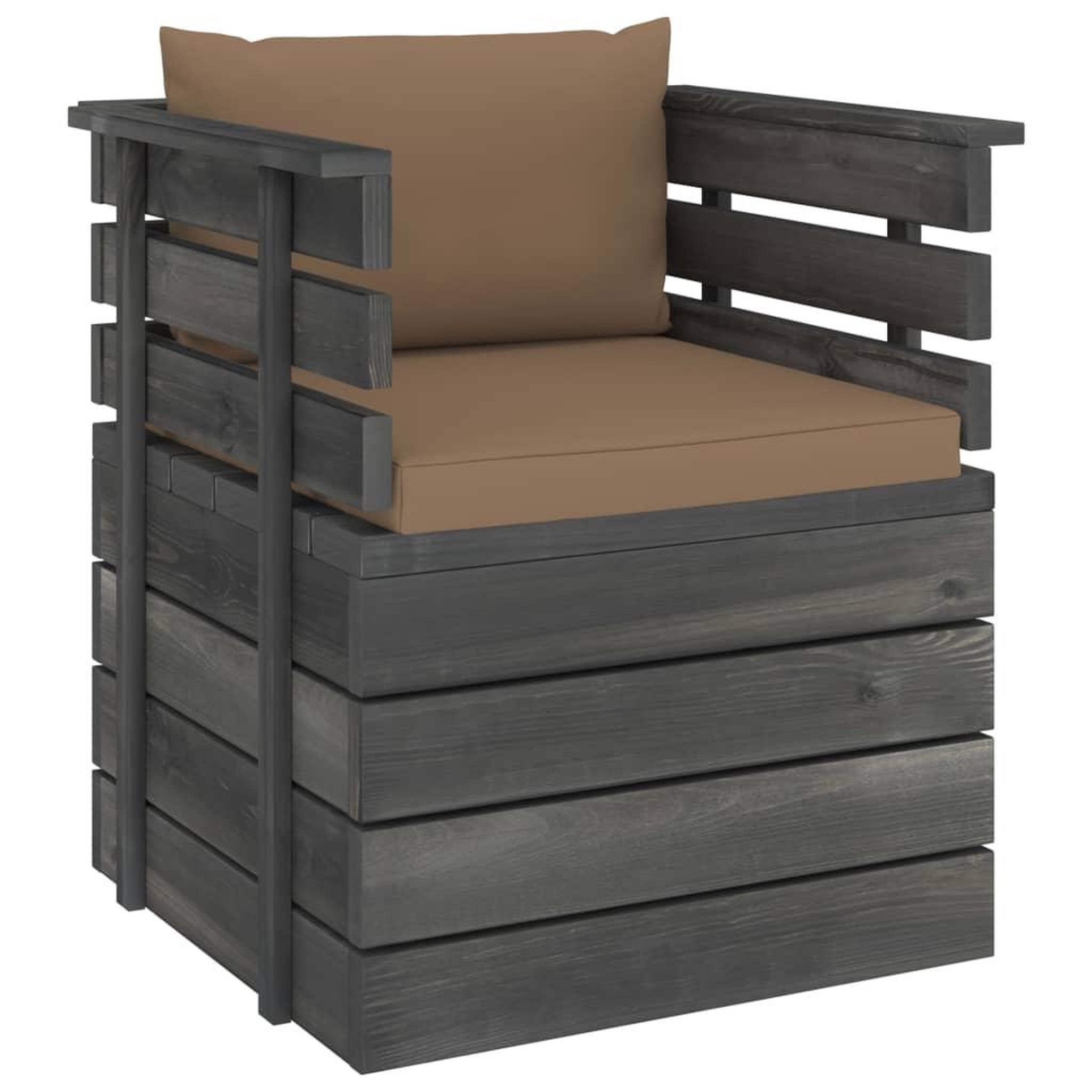 Voir la diapositive 2 : VIDAXL Fauteuil de jardin avec coussins Bois de pin