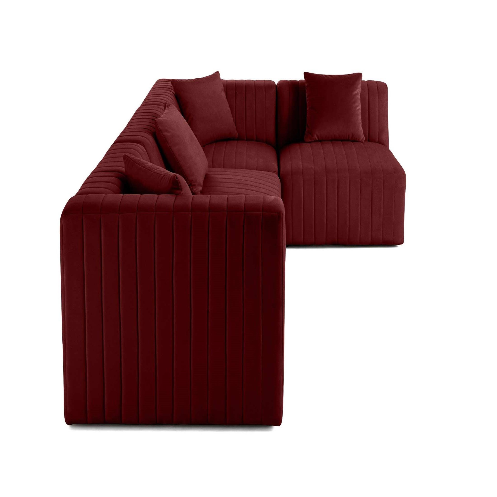Voir la diapositive 3 : BEST MOBILIER Nova - canapé modulable d'angle droit - 5 places - en velours