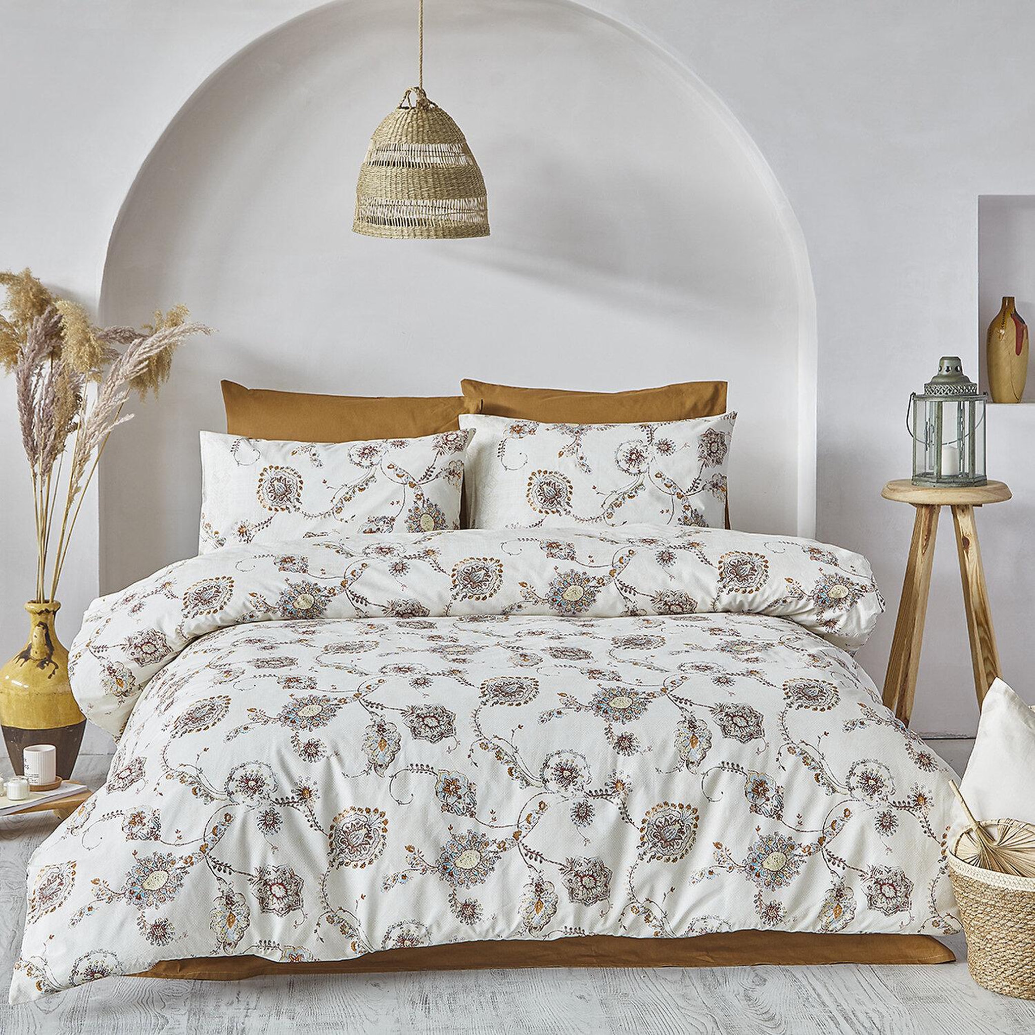 Voir la diapositive 1 : Home collection Parure housse de couette 100% coton 57 fils imprimé - alesta