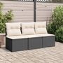 Voir la diapositive 3 : VIDAXL Canape de jardin avec coussins 3 places noir resine tressee