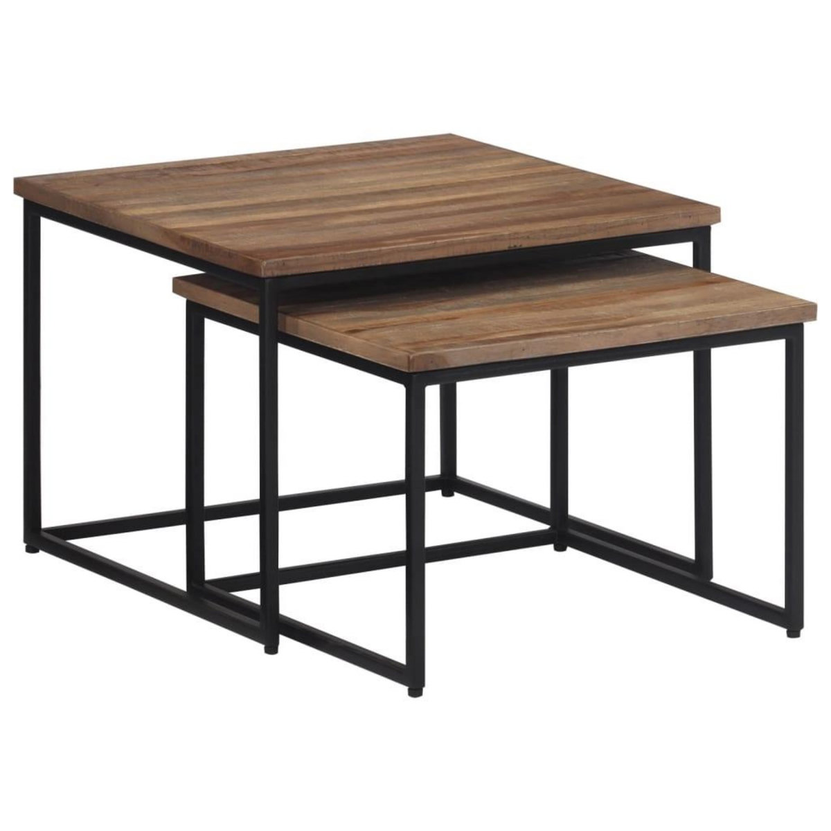 VIDAXL Tables basses gigognes 2 pcs bois massif de teck