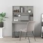 Voir la diapositive 3 : VIDAXL Bureau avec etageres Gris beton 102x45x148 cm Bois d'ingenierie