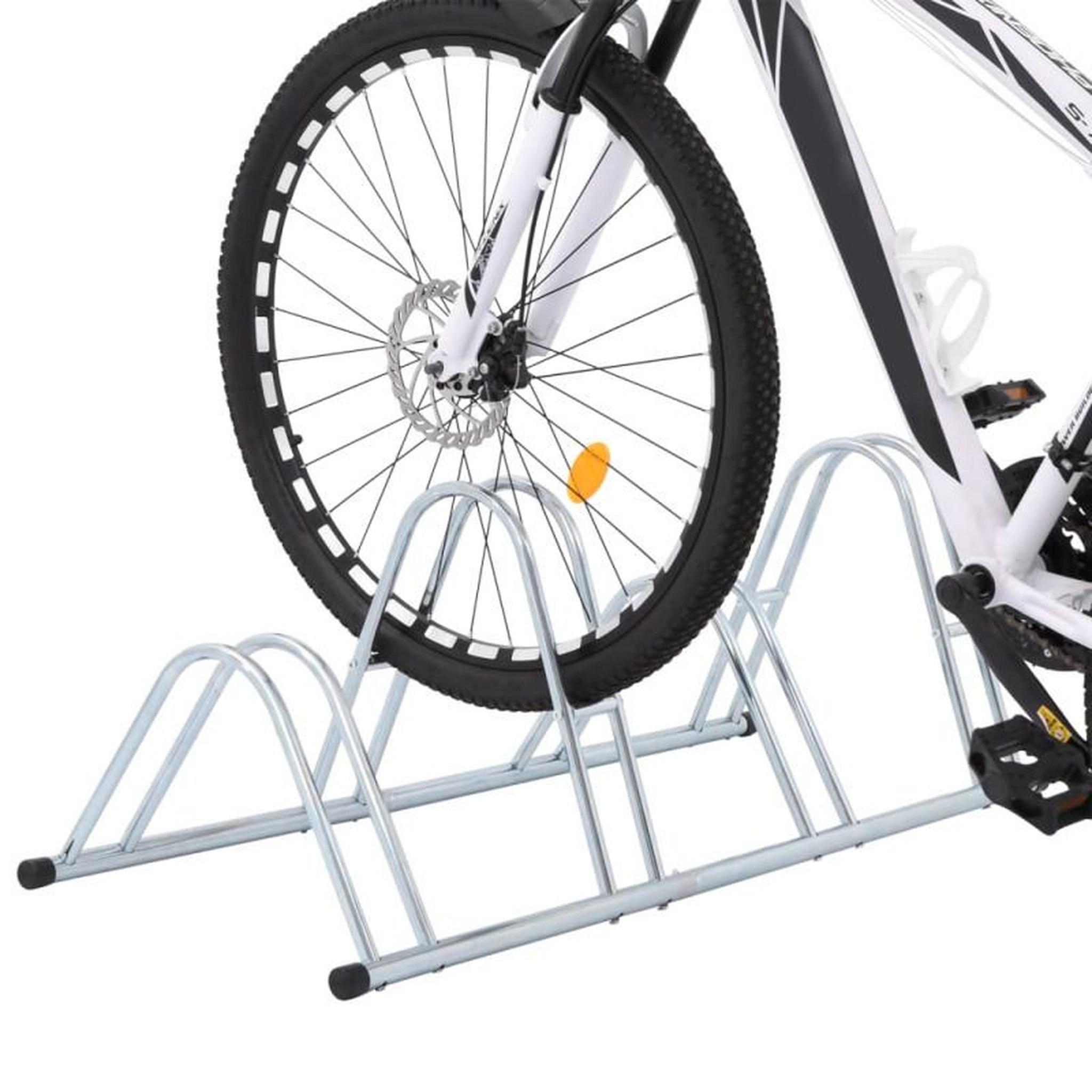 Voir la diapositive 2 : VIDAXL Support de vélo au sol autoportant pour 4 vélos acier galvanisé