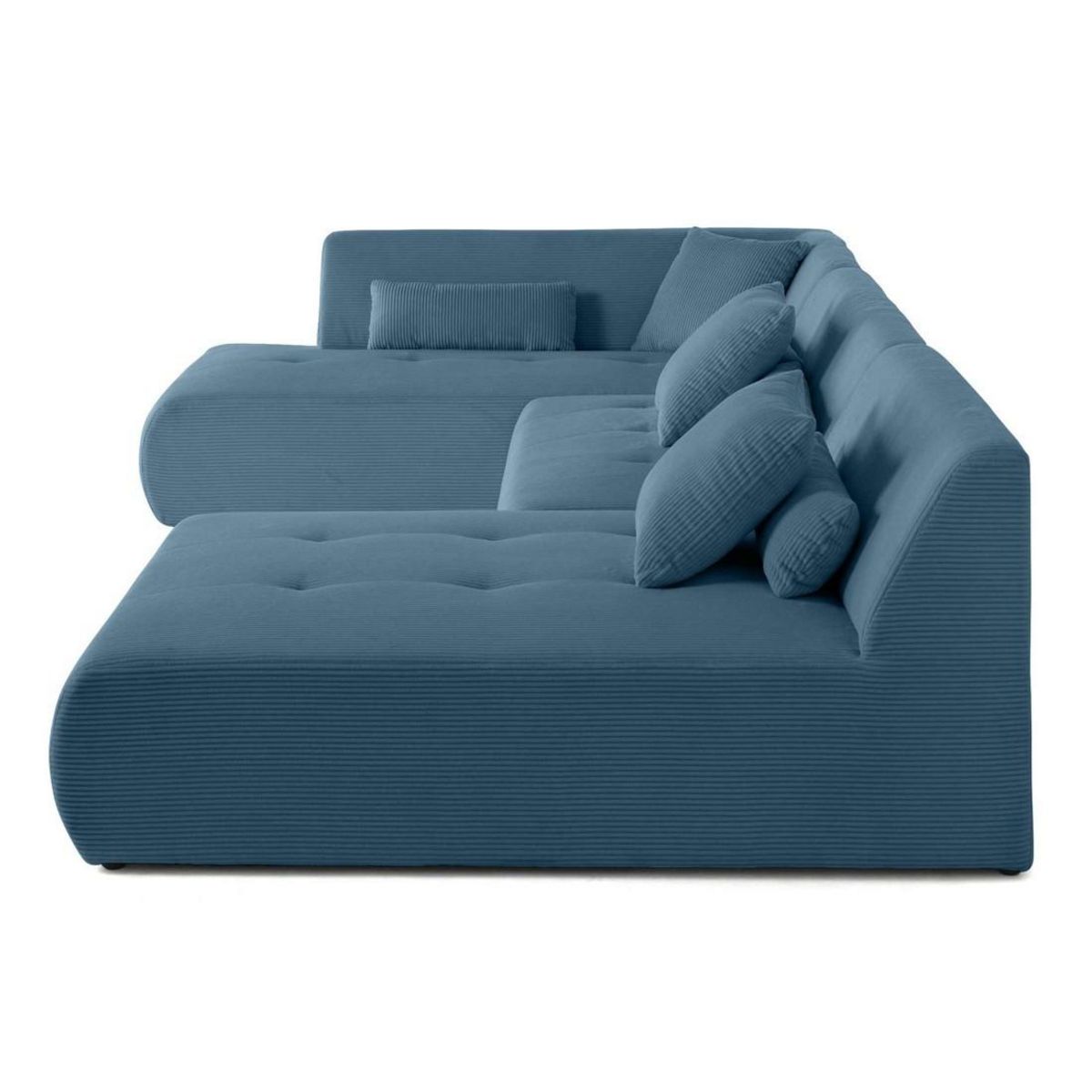 LISA DESIGN Onyx - canapé panoramique modulable d'angle gauche 7 places - en velours côtelé