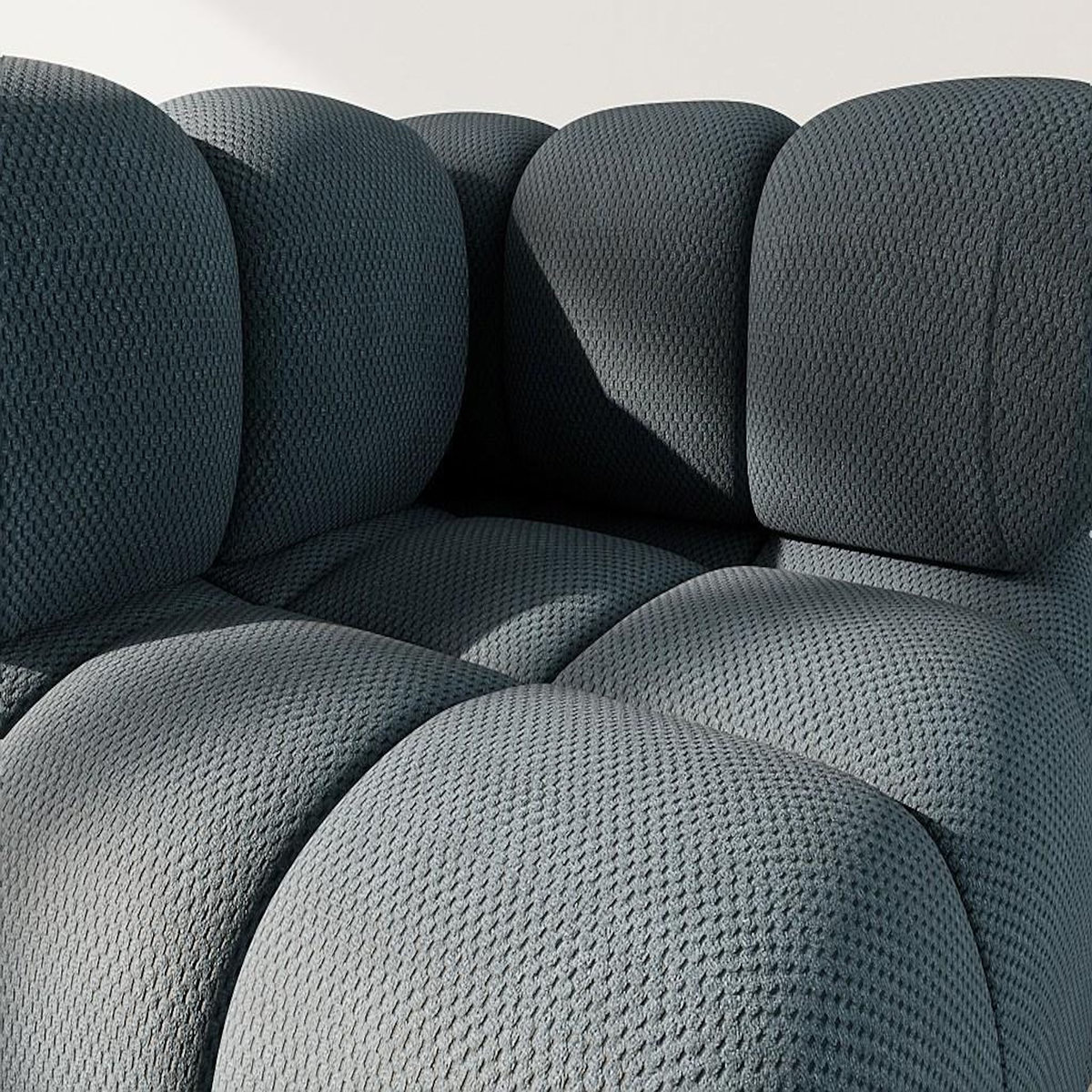 LISA DESIGN Ruby - module d'assise d'angle gauche en velours texturé