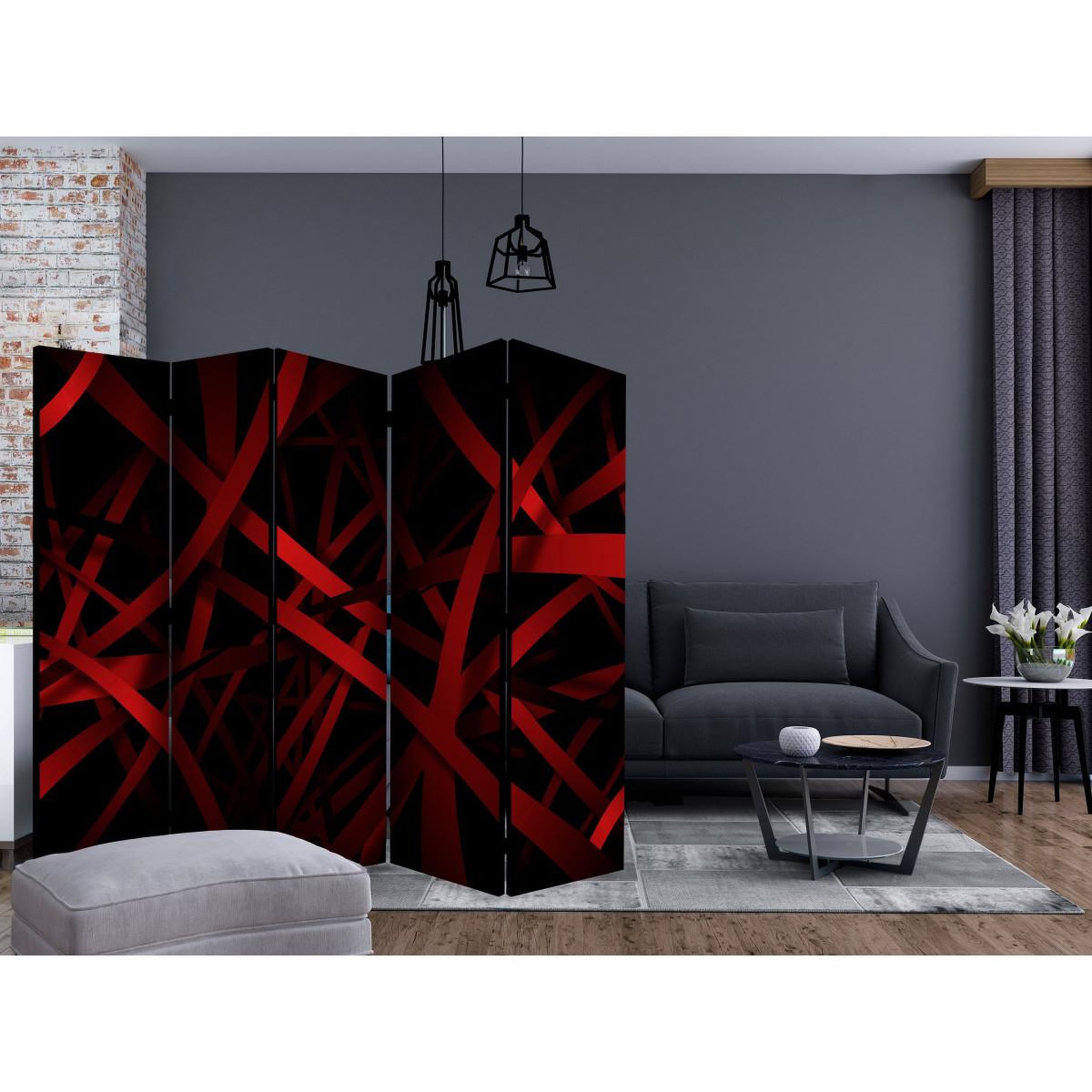 Voir la diapositive 2 : Paris Prix Paravent 5 volets  fear of the dark  172x225cm