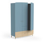 Voir la diapositive 9 : Armoire bébé enfant 3 portes 4 tiroirs bleu LINIA 